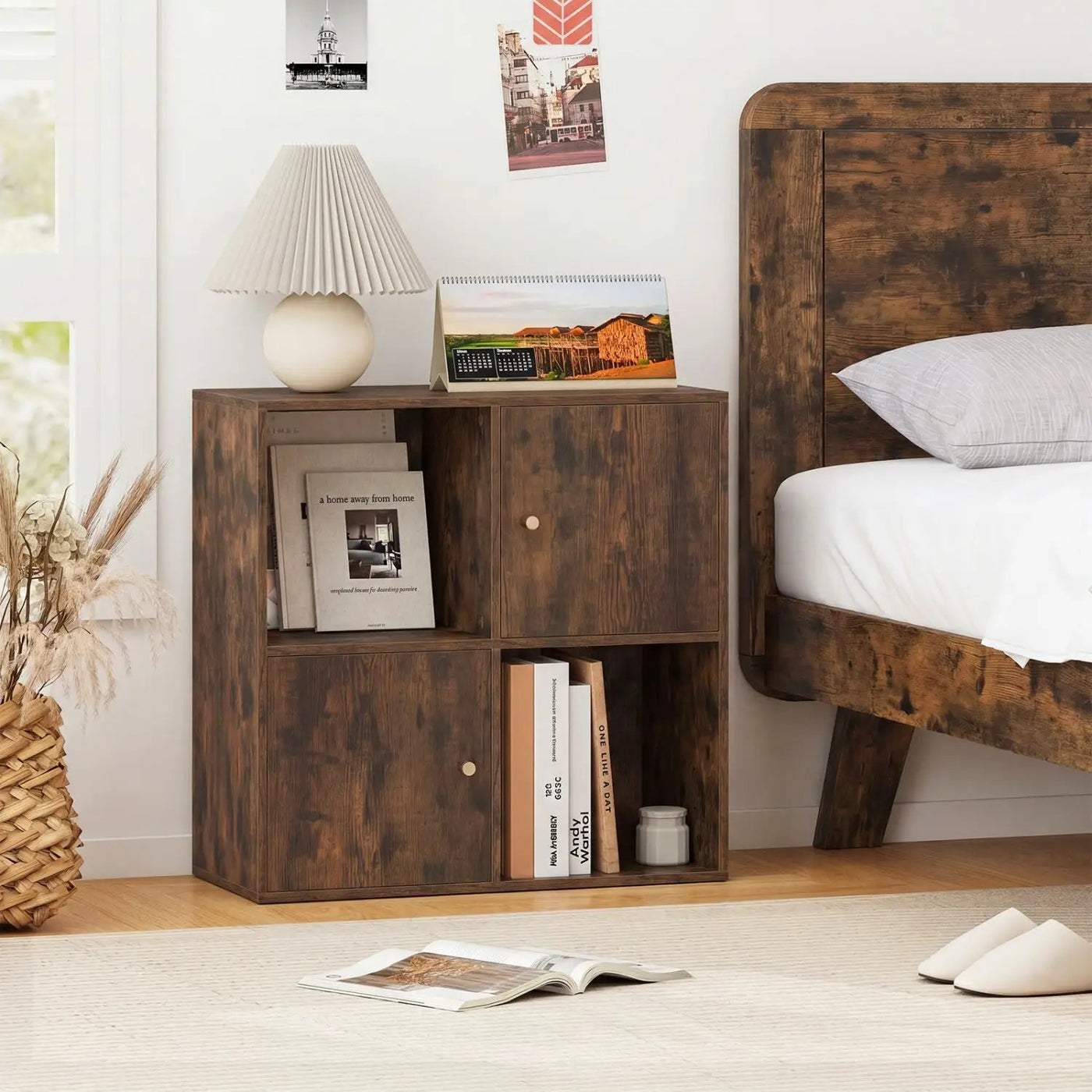 4-Cube Bookcase with 2 Cabinets and Anti-Tip Kit by DirectDeals