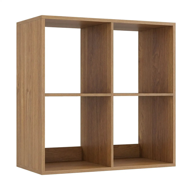 4 Cube Bookshelf with Back Guardrail for Living Room Bedroom by DirectDeals
