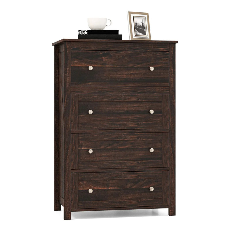 4 Drawer Dresser for Closet Hallway Living Room Nursery-Brown by DirectDeals