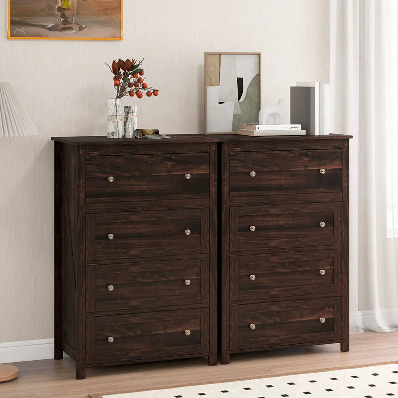4 Drawer Dresser for Closet Hallway Living Room Nursery-Brown by DirectDeals
