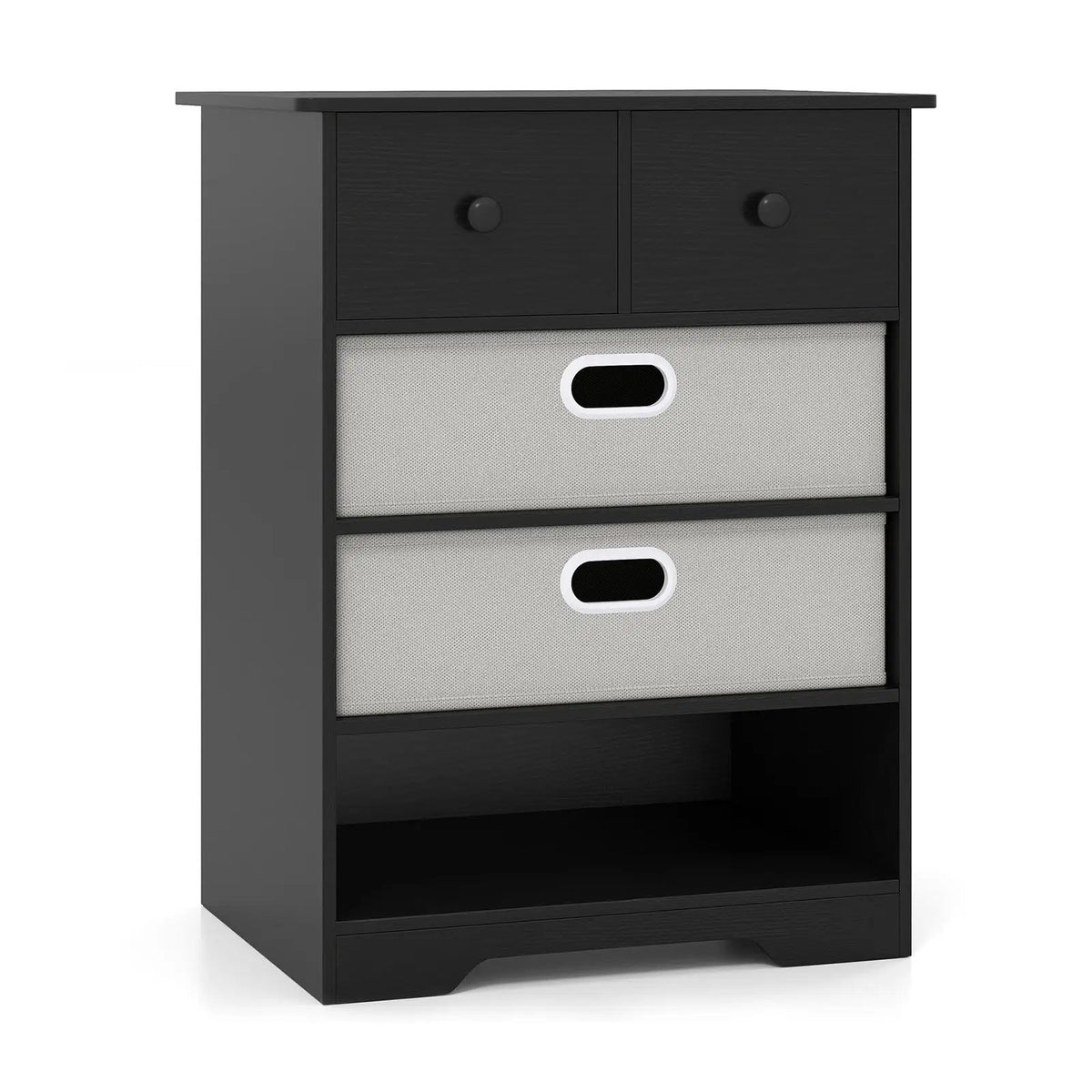 4-Drawer Dresser Modern Chest Storage Organizer with Open Shelves by DirectDeals