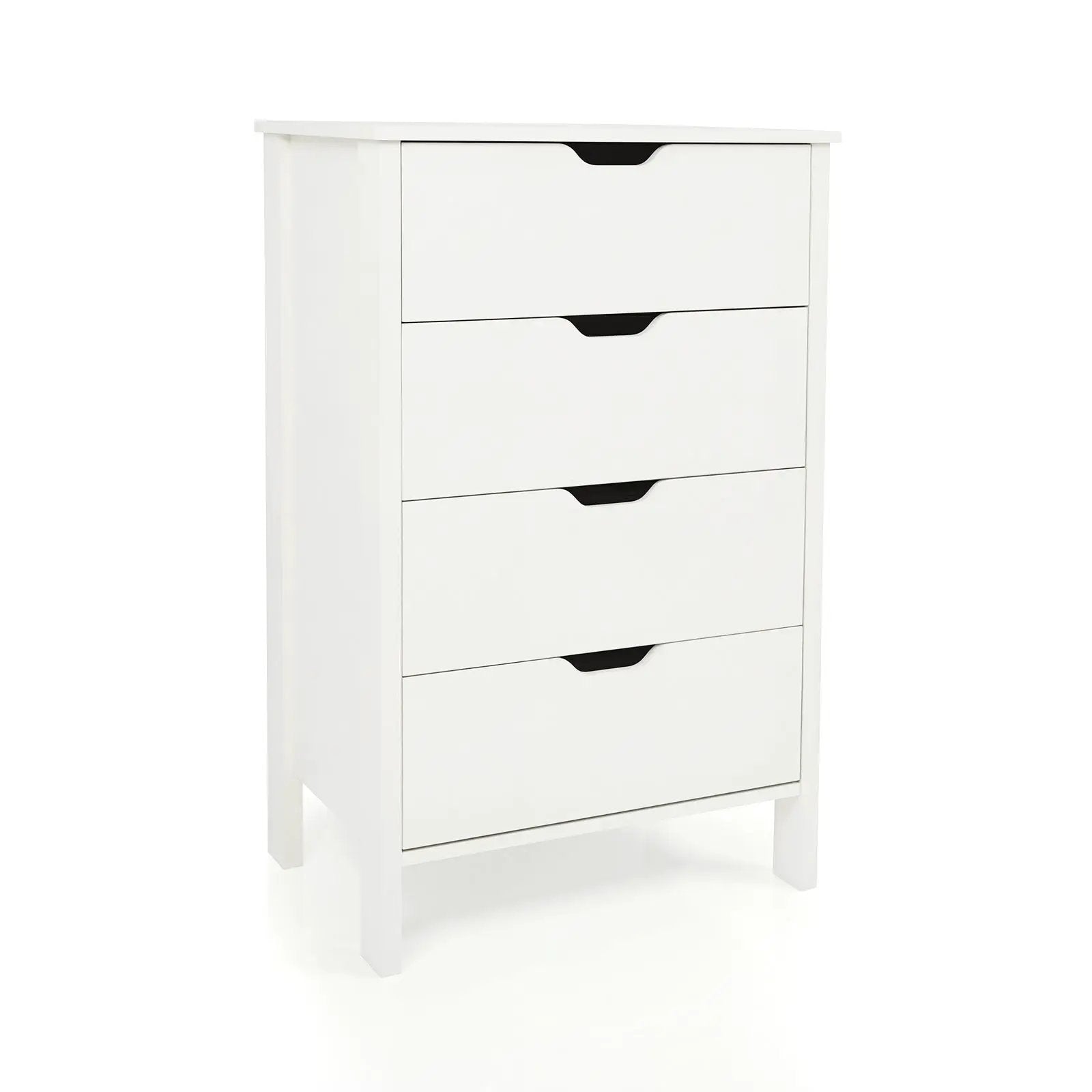 4-Drawer Dresser Wooden Nightstand with Anti-Tipping Kits-White by DirectDeals