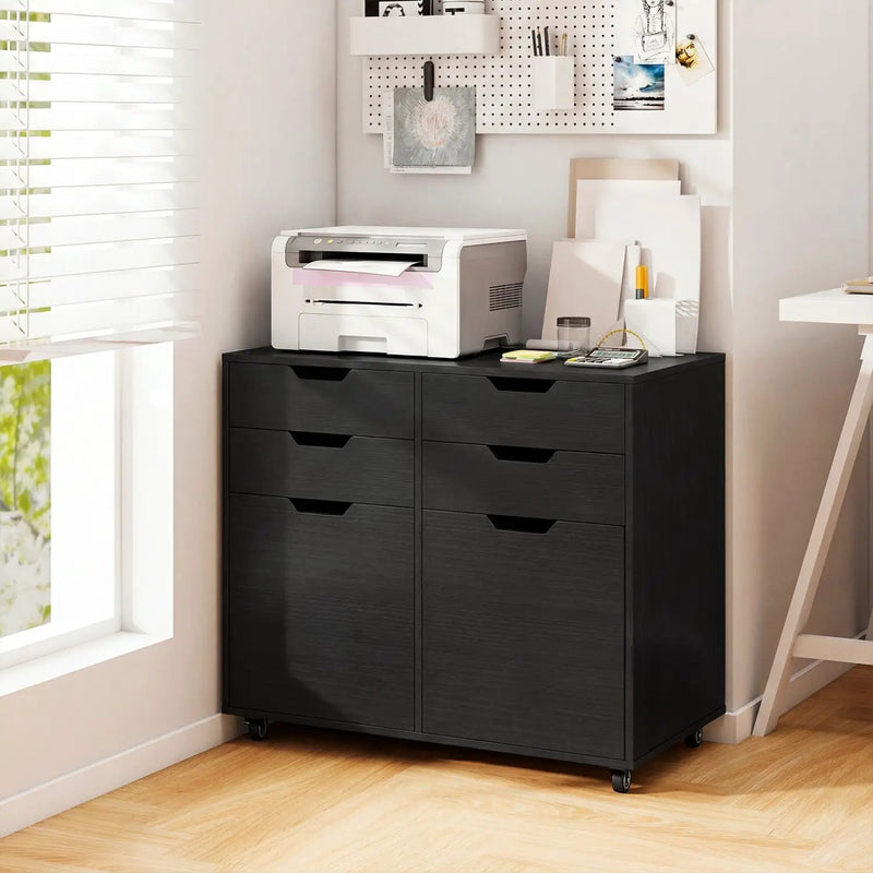 4 Drawer File Cabinet with Wheels for Home Office Organization by DirectDeals