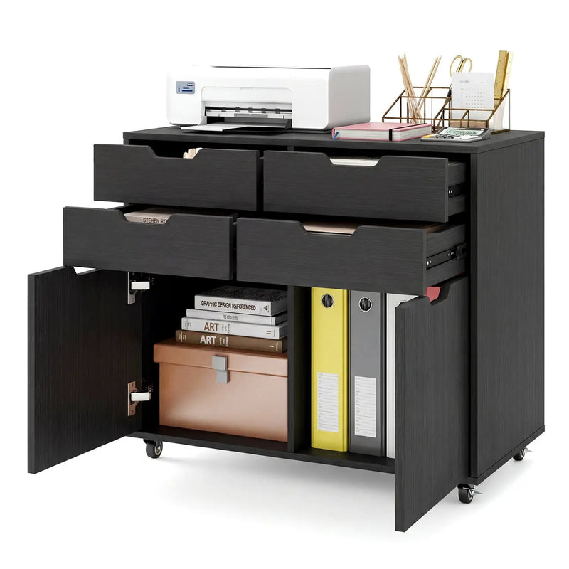 4 Drawer File Cabinet with Wheels for Home Office Organization by DirectDeals