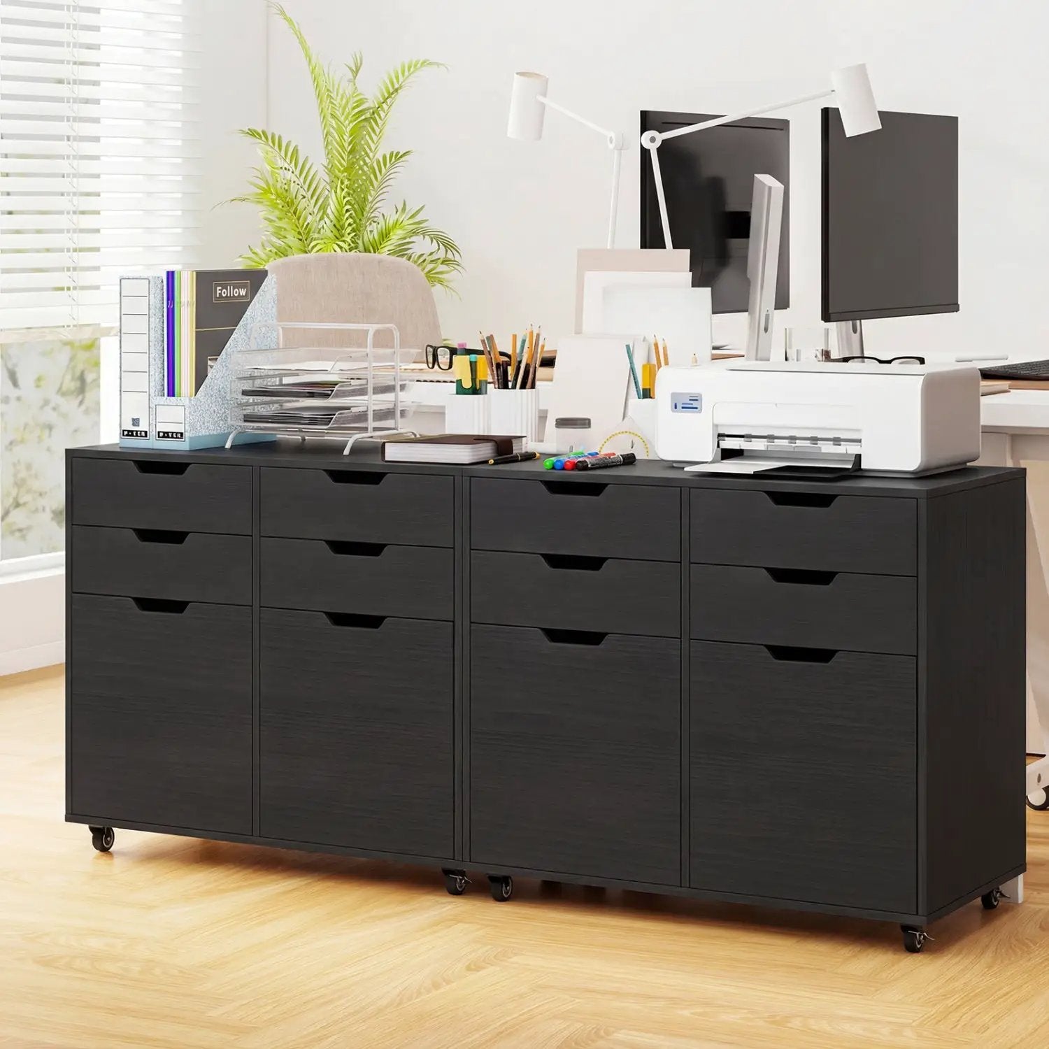 4 Drawer File Cabinet with Wheels for Home Office Organization by DirectDeals