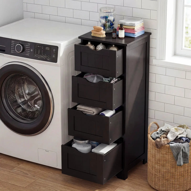 4-Drawer Freestanding Floor Cabinet with Anti-Toppling Device by DirectDeals