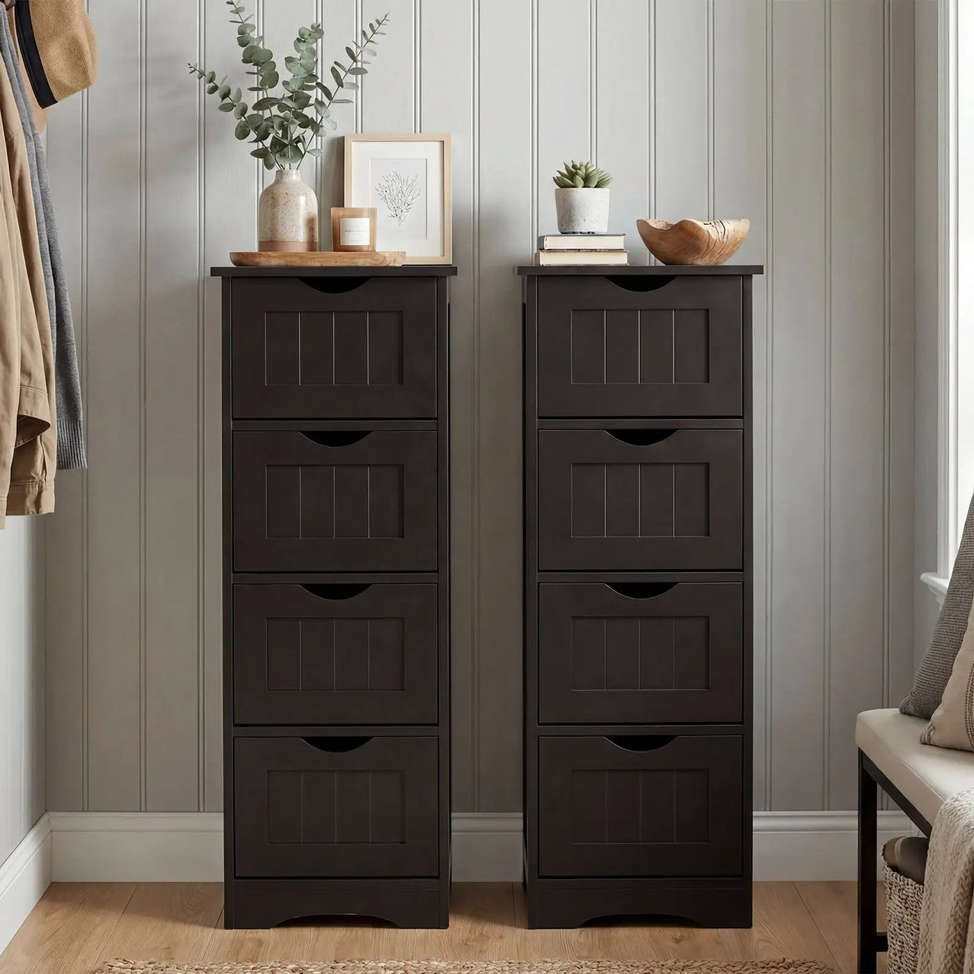 4-Drawer Freestanding Floor Cabinet with Anti-Toppling Device by DirectDeals