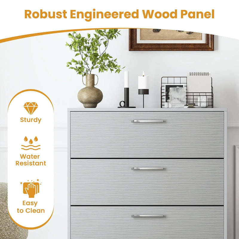 4 Drawer Storage Cabinet with Metal Legs Handles with Anti-Toppling Devices by DirectDeals