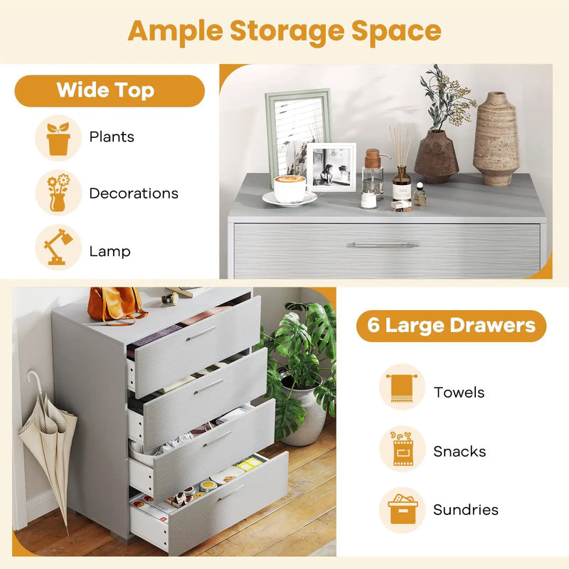 4 Drawer Storage Cabinet with Metal Legs Handles with Anti-Toppling Devices by DirectDeals