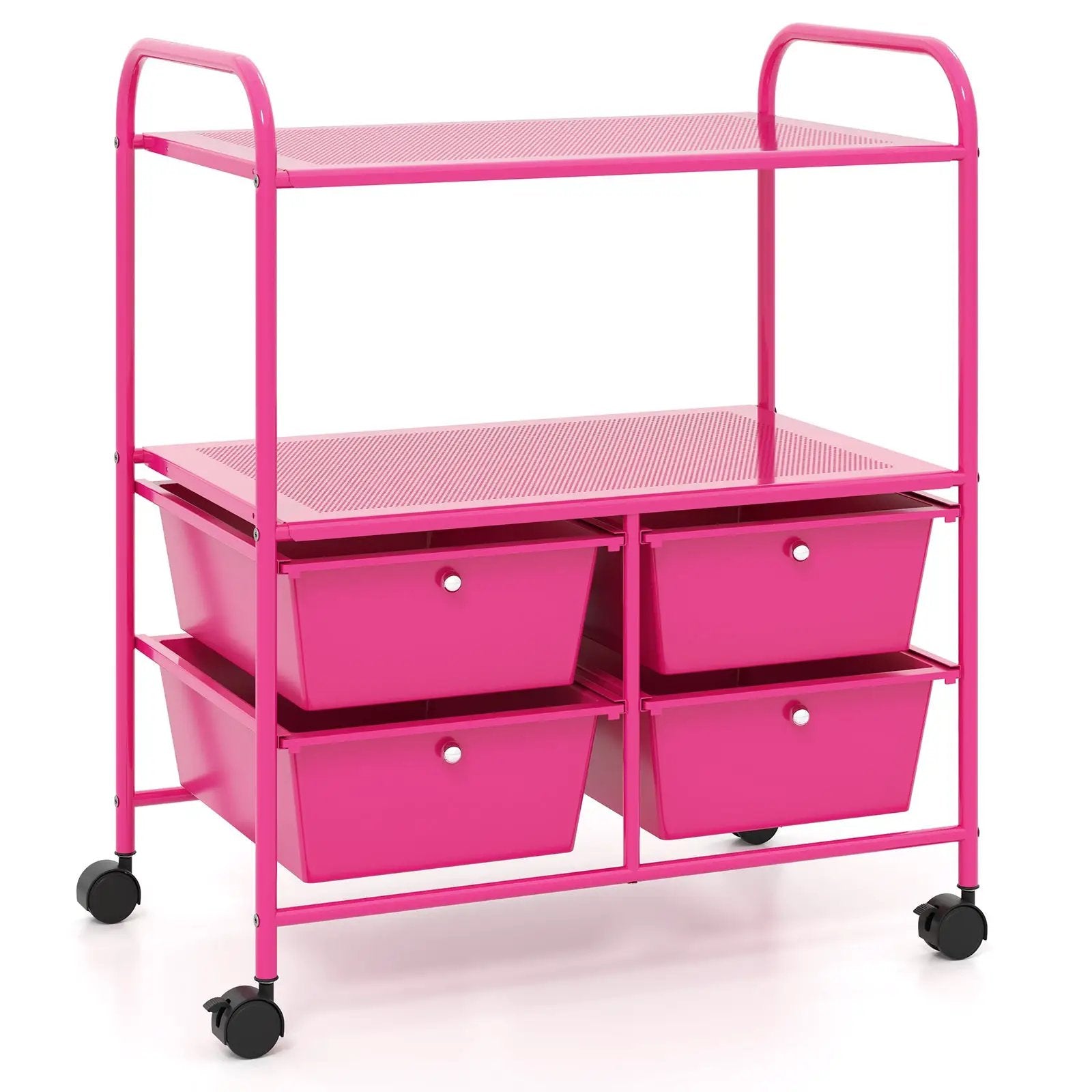 Mobile 4 Drawers Shelves Rolling Storage Cart Rack by DirectDeals