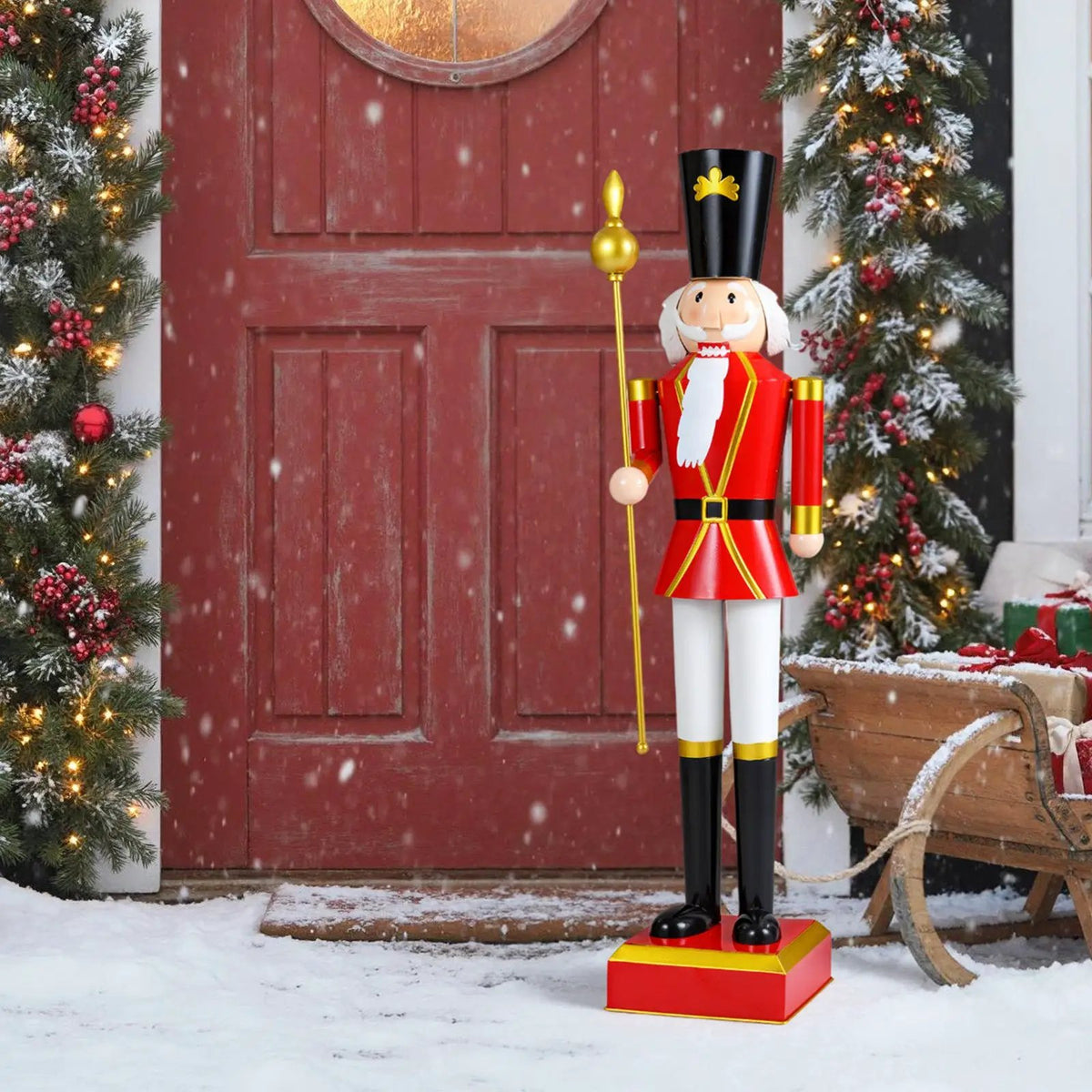 4 FT Christmas Nutcracker with High Hat & Beautiful Scepter by DirectDeals