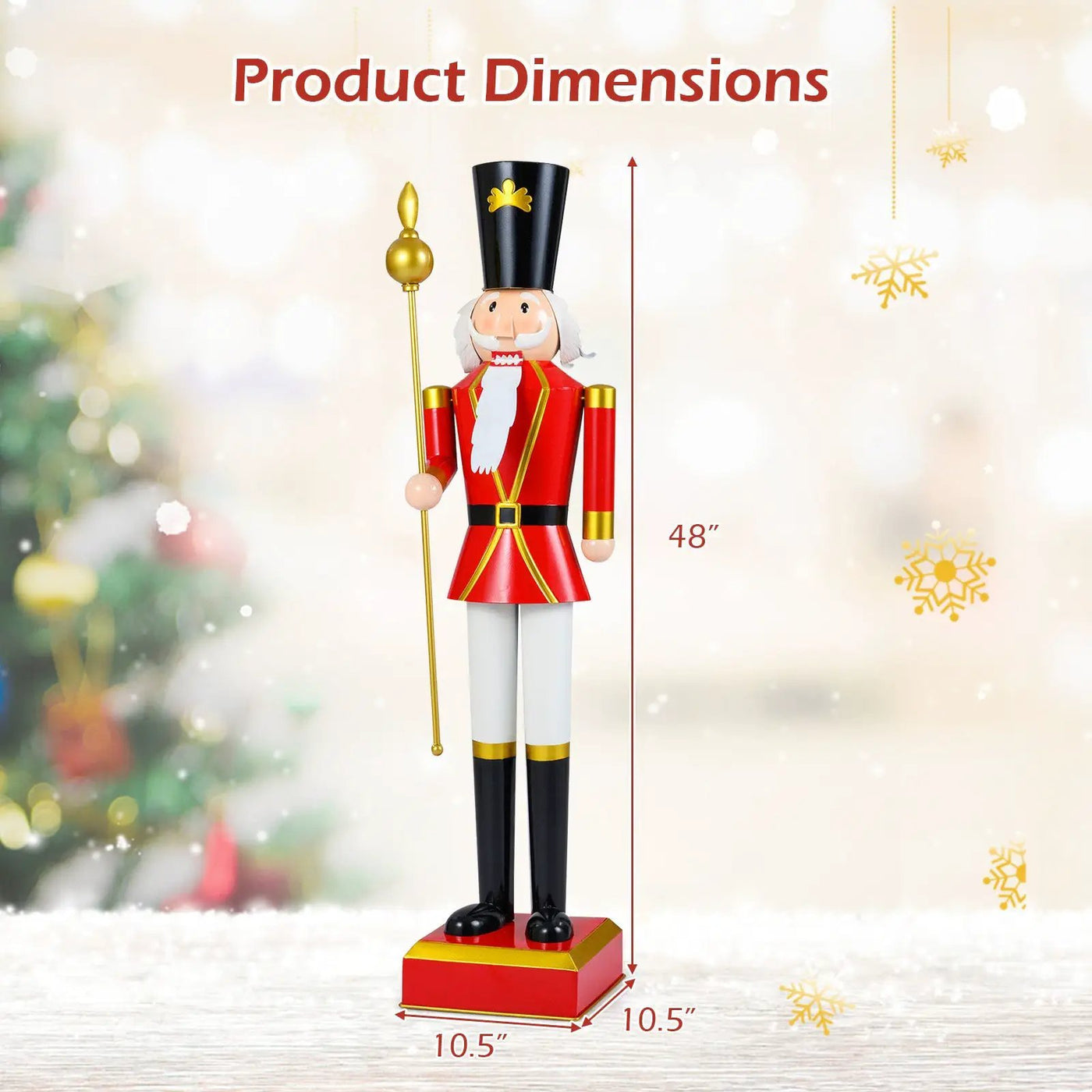 4 FT Christmas Nutcracker with High Hat & Beautiful Scepter by DirectDeals