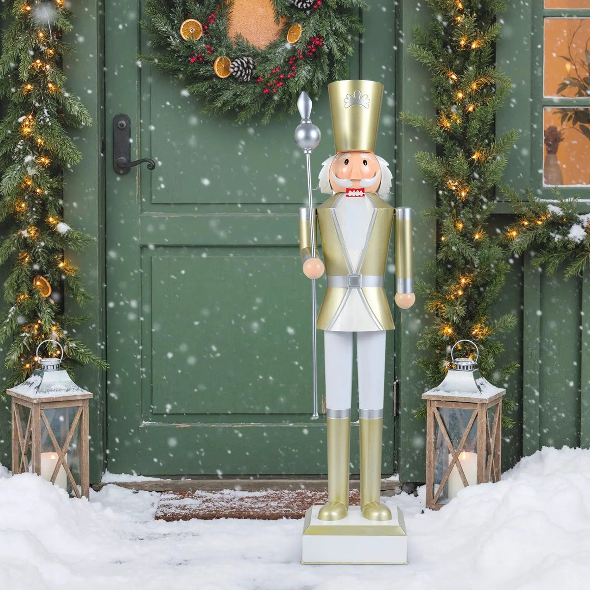 4 FT Christmas Nutcracker with High Hat & Beautiful Scepter by DirectDeals