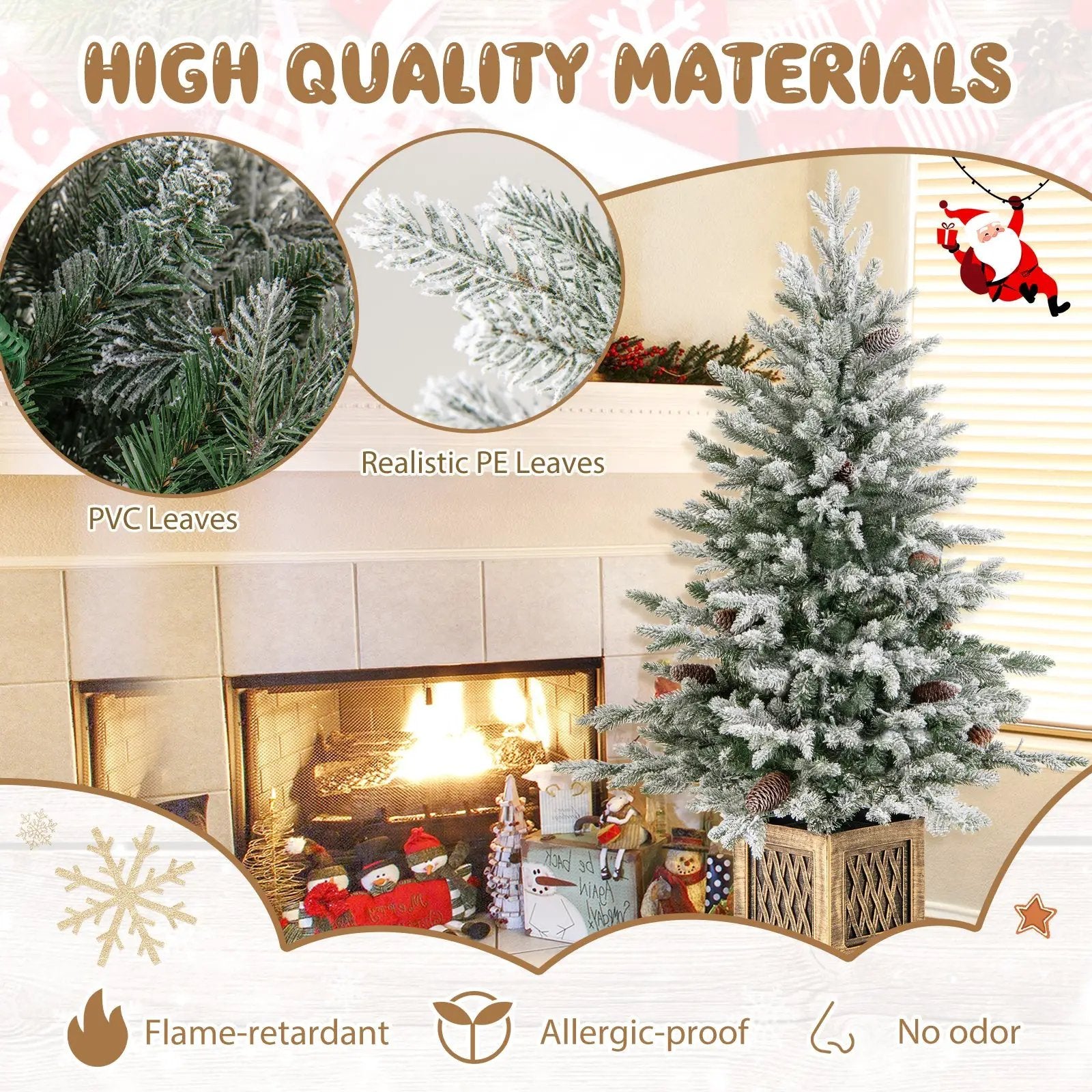 4 FT Pre-lit Artificial Entrance Christmas Tree 100 LED Lights by DirectDeals