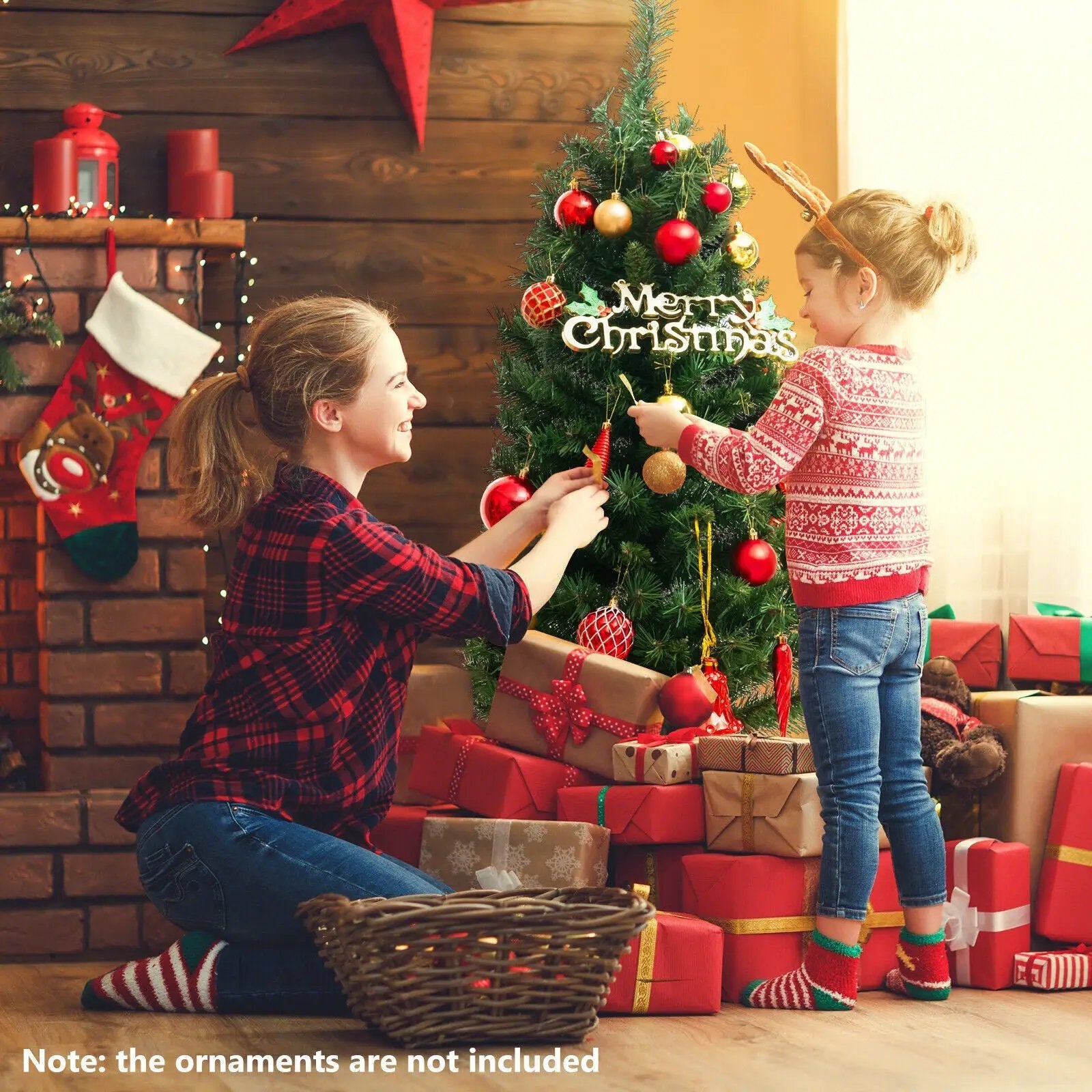 4 Feet Pre-Lit Potted Christmas Tree by DirectDeals