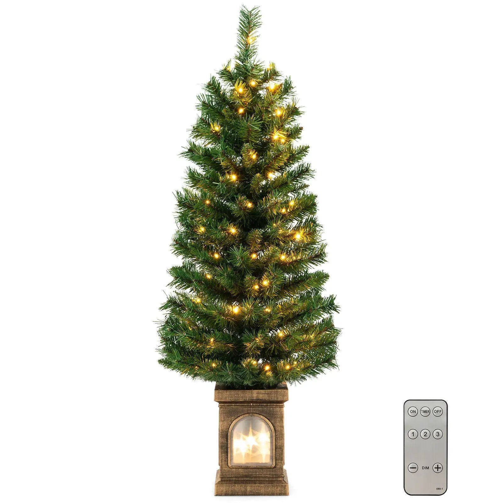4 Feet Pre-Lit Potted Christmas Tree by DirectDeals
