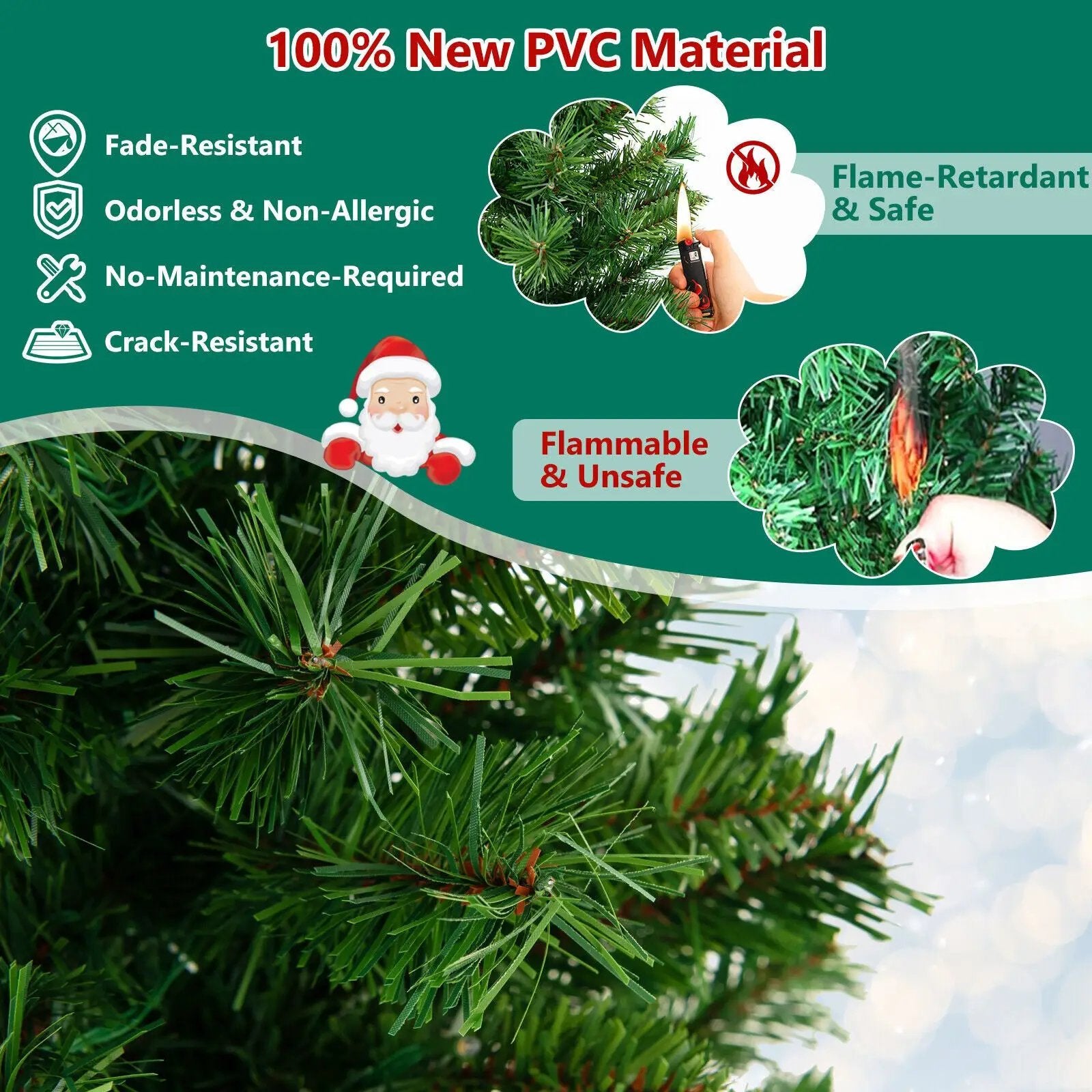 4 Feet Pre-Lit Potted Christmas Tree by DirectDeals