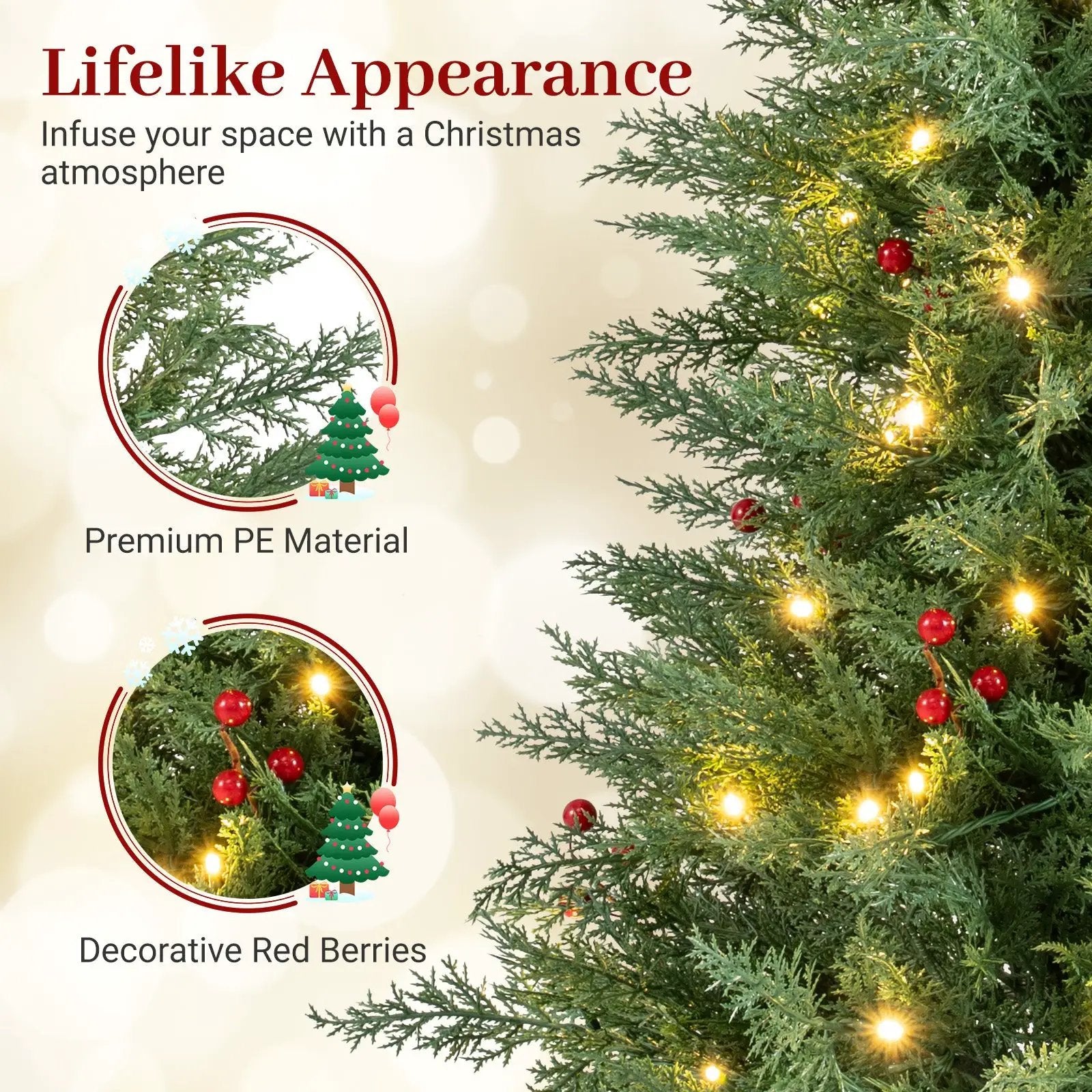4 FT Pre-lit Christmas Trees with 70 Warm White LED Lights and 173 Branch Tips 2 Pack by DirectDeals