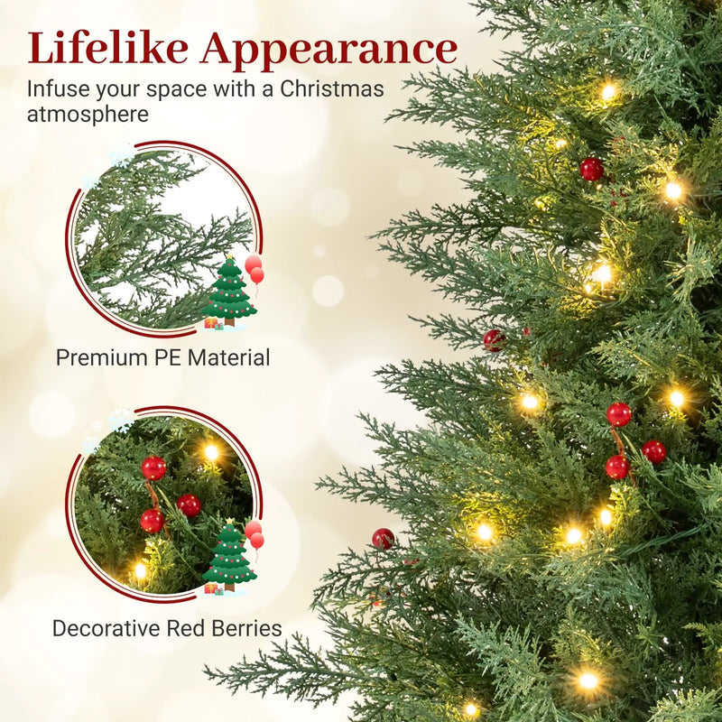 4 FT Pre-lit Christmas Trees with 70 Warm White LED Lights and 173 Branch Tips 2 Pack by DirectDeals