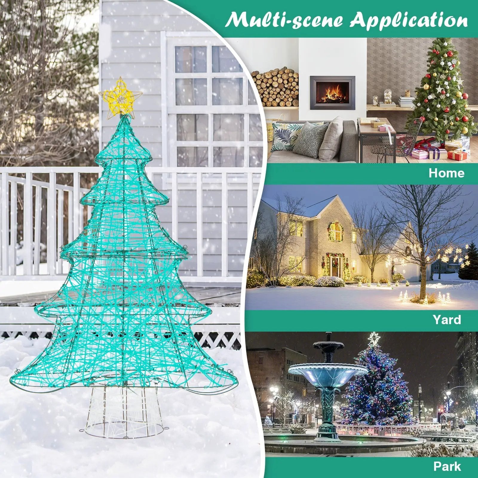 4 Feet Lighted Artificial Christmas Tree with 520 LED Lights and Top Star by DirectDeals