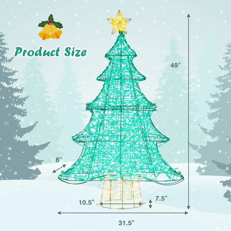 4 Feet Lighted Artificial Christmas Tree with 520 LED Lights and Top Star by DirectDeals