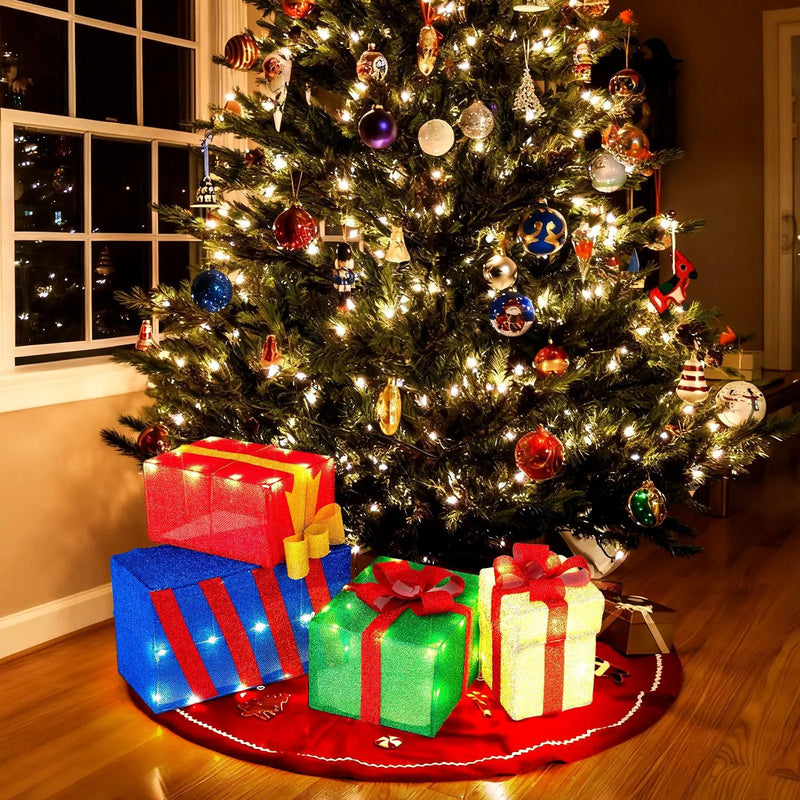 4 Ft Stackable Gift Boxes Set of 4 Stacked Christmas Present Boxes by DirectDeals