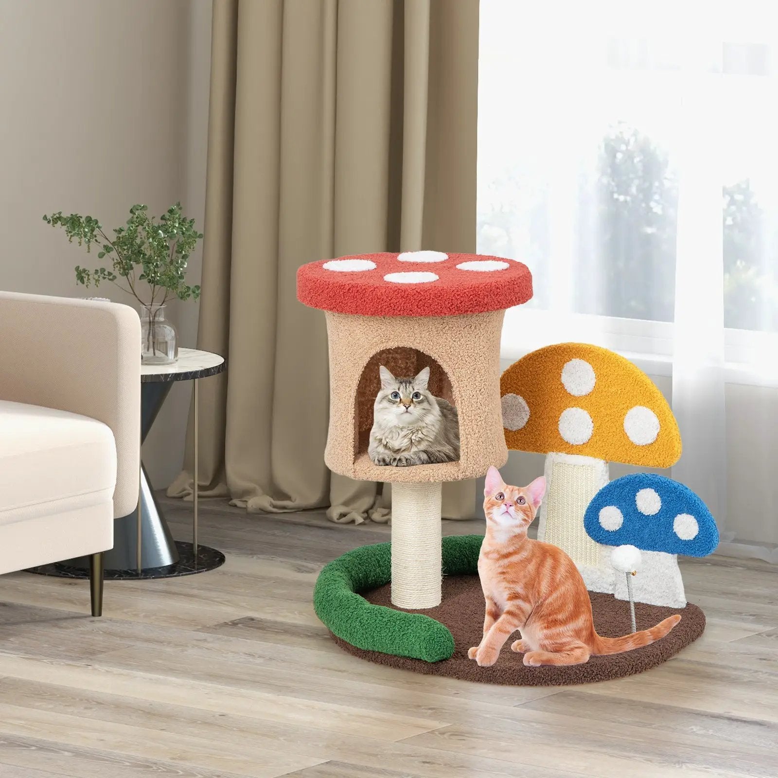 4-In-1 Cat Tree with Condo and Platform-Multicolor by DirectDeals