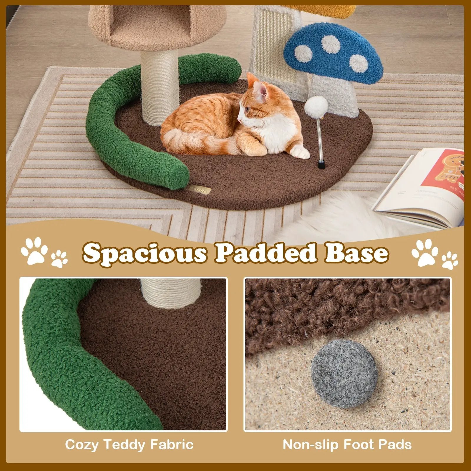4-In-1 Cat Tree with Condo and Platform-Multicolor by DirectDeals