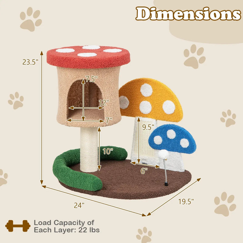 4-In-1 Cat Tree with Condo and Platform-Multicolor by DirectDeals