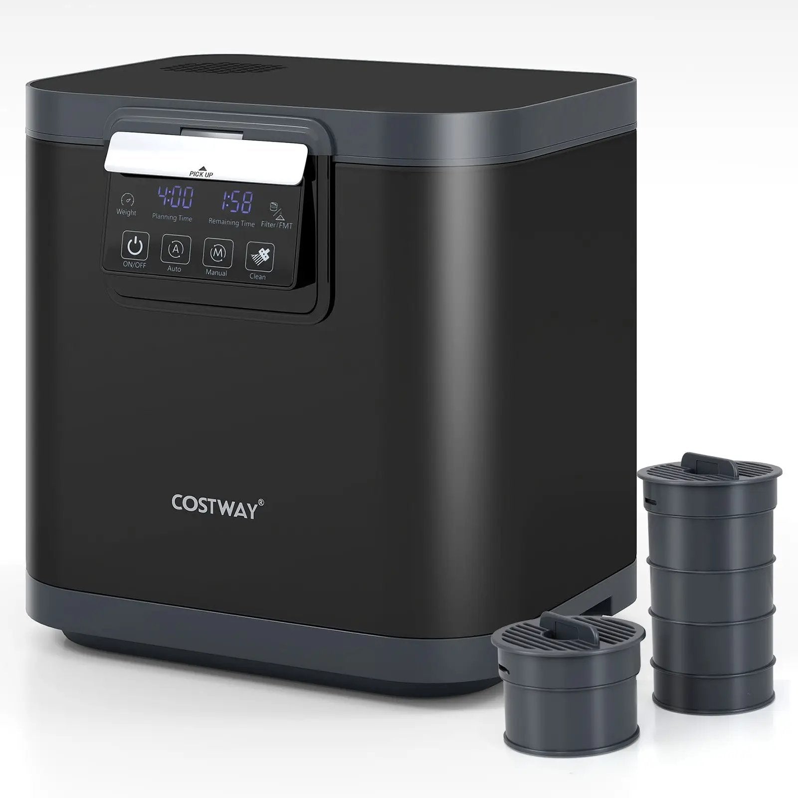 4 L Electric Composter with Lid and LED Display for Kitchen-Black by DirectDeals