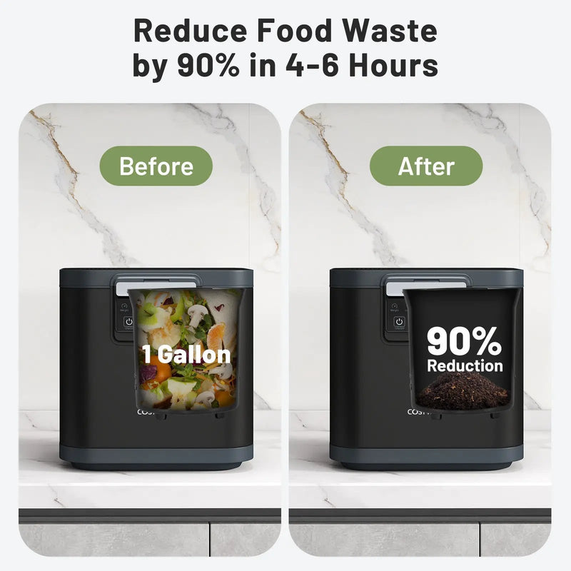 4 L Electric Composter with Lid and LED Display for Kitchen-Black by DirectDeals