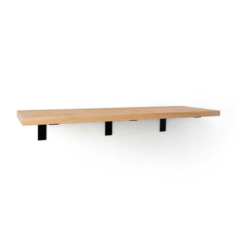 Deep Shelf with Black Steel L Brackets by NookWoodworking