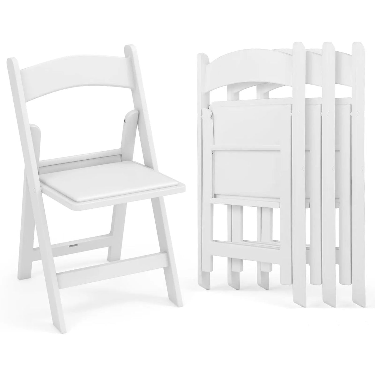 4 Pack Resin Folding Chairs with Padded Seat by DirectDeals