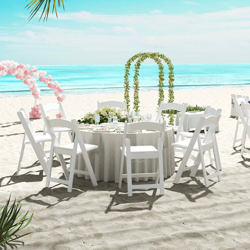 4 Pack Resin Folding Chairs with Padded Seat by DirectDeals