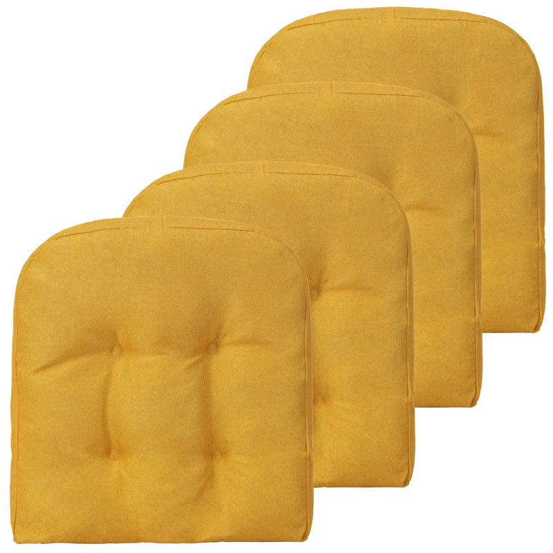 4 Pack 17.5 x 17 Inch U-Shaped Chair Pads with Polyester Cover by DirectDeals