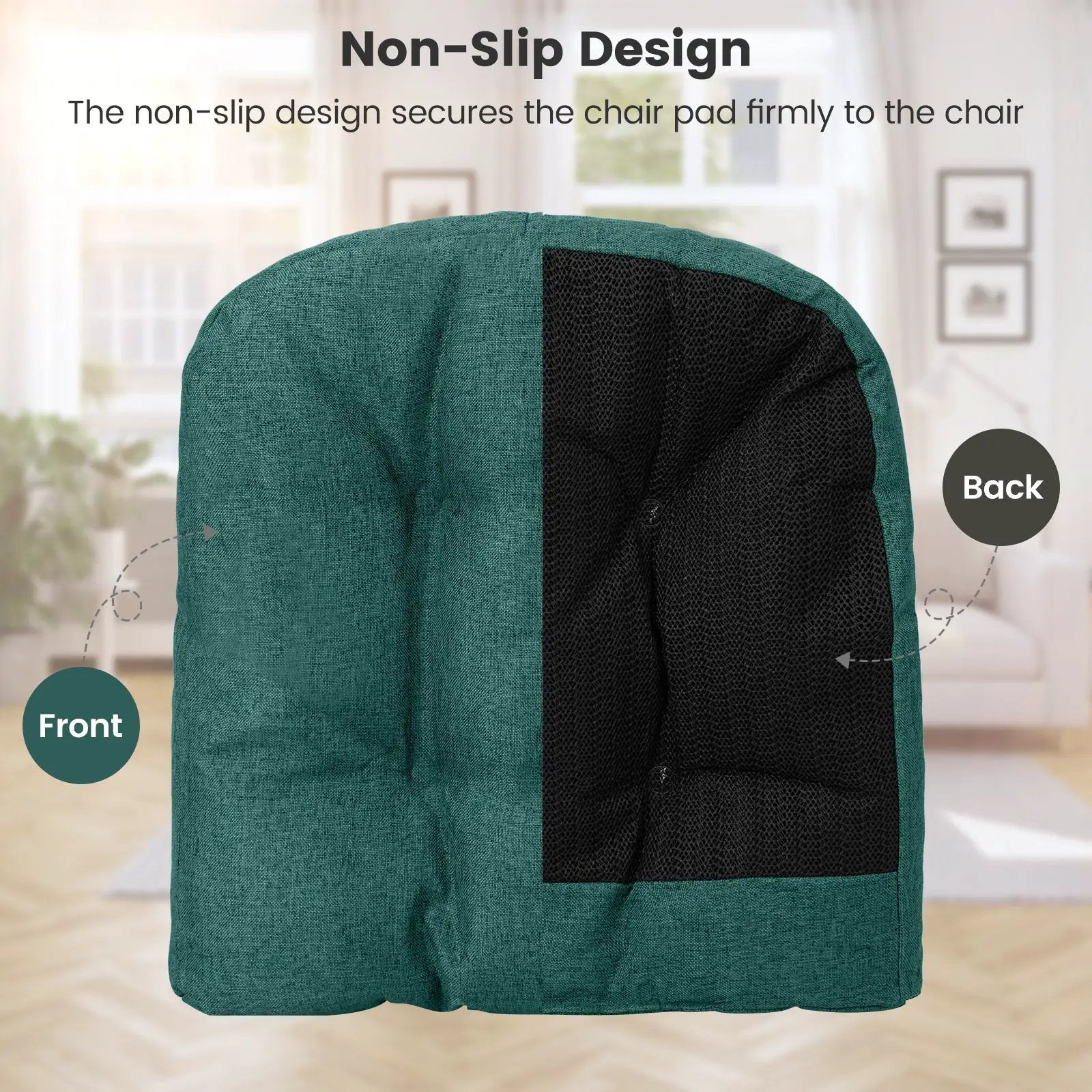 4 Pack 17.5 x 17 Inch U-Shaped Chair Pads with Polyester Cover by DirectDeals
