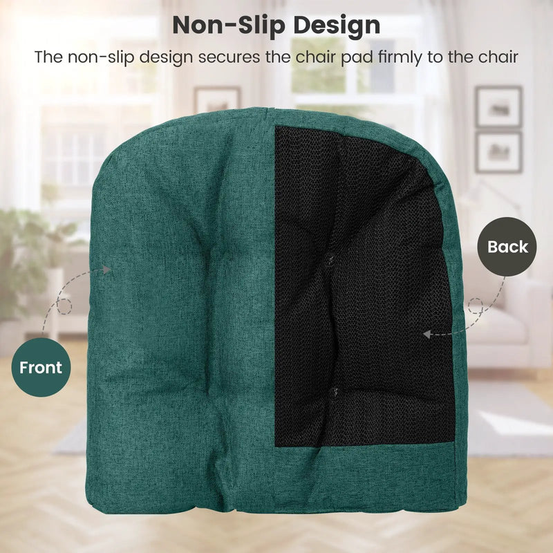 4 Pack 17.5 x 17 Inch U-Shaped Chair Pads with Polyester Cover by DirectDeals