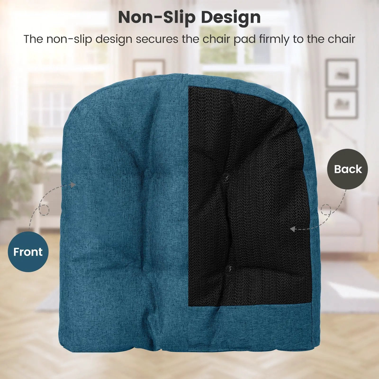 4 Pack 17.5 x 17 Inch U-Shaped Chair Pads with Polyester Cover by DirectDeals