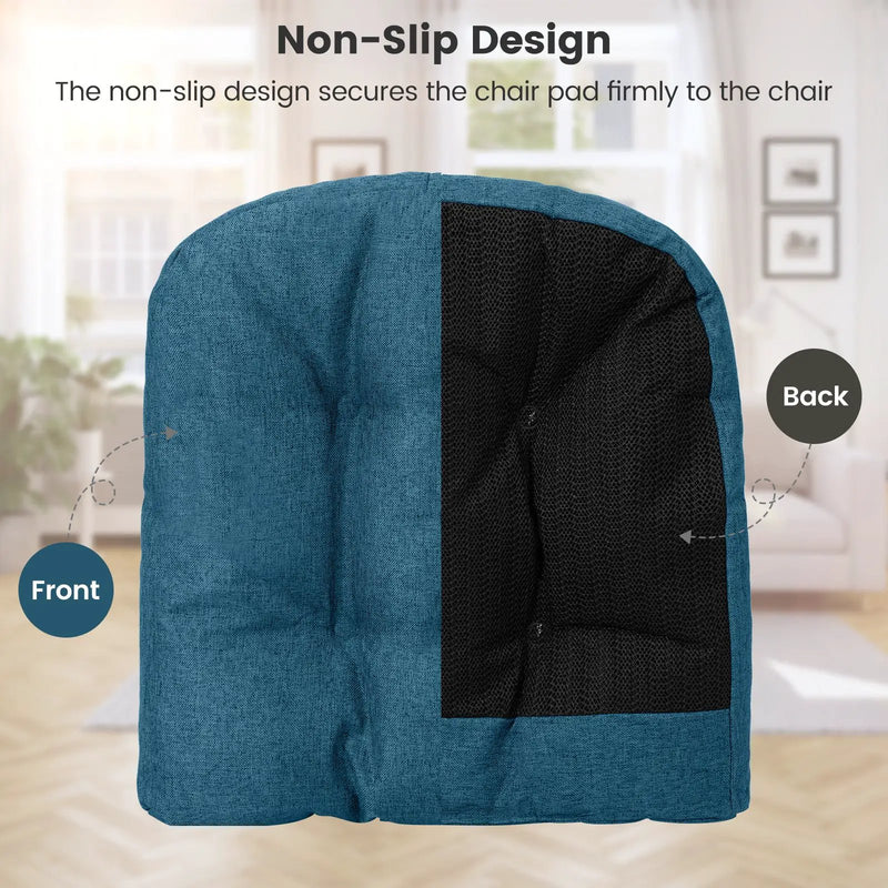 4 Pack 17.5 x 17 Inch U-Shaped Chair Pads with Polyester Cover by DirectDeals