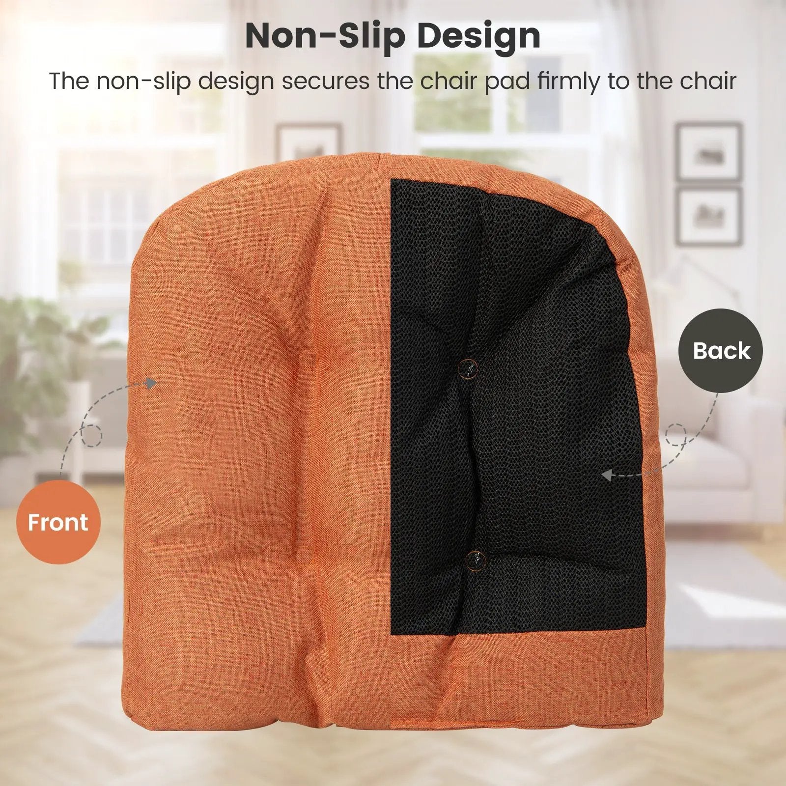 4 Pack 17.5 x 17 Inch U-Shaped Chair Pads with Polyester Cover by DirectDeals