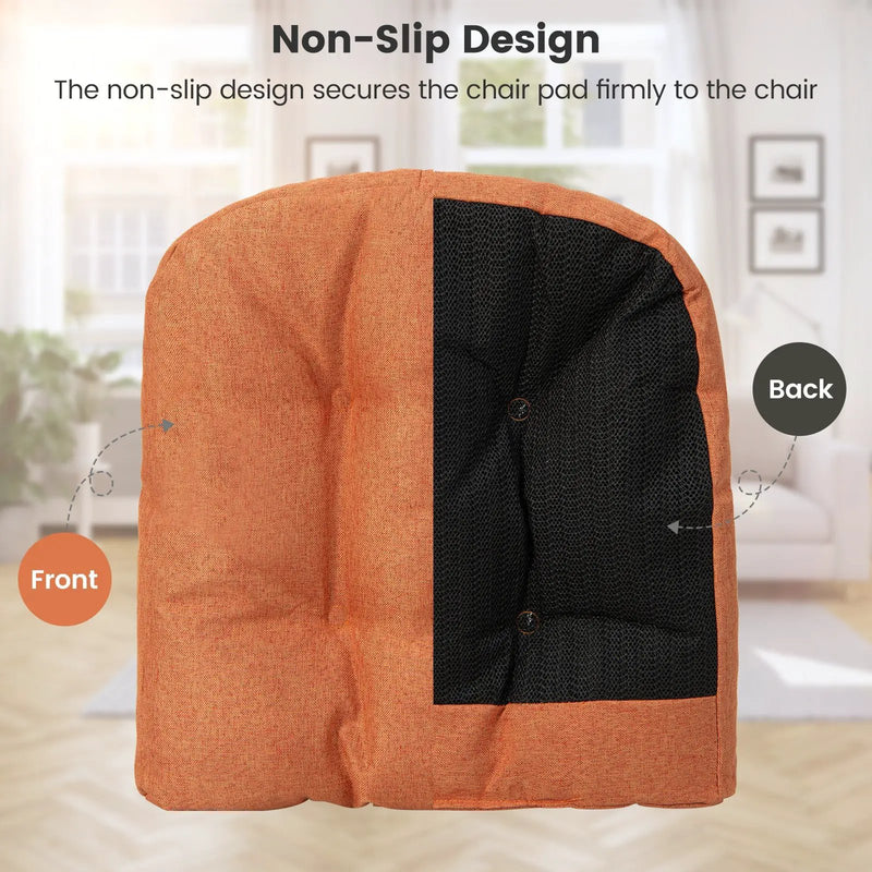 4 Pack 17.5 x 17 Inch U-Shaped Chair Pads with Polyester Cover by DirectDeals