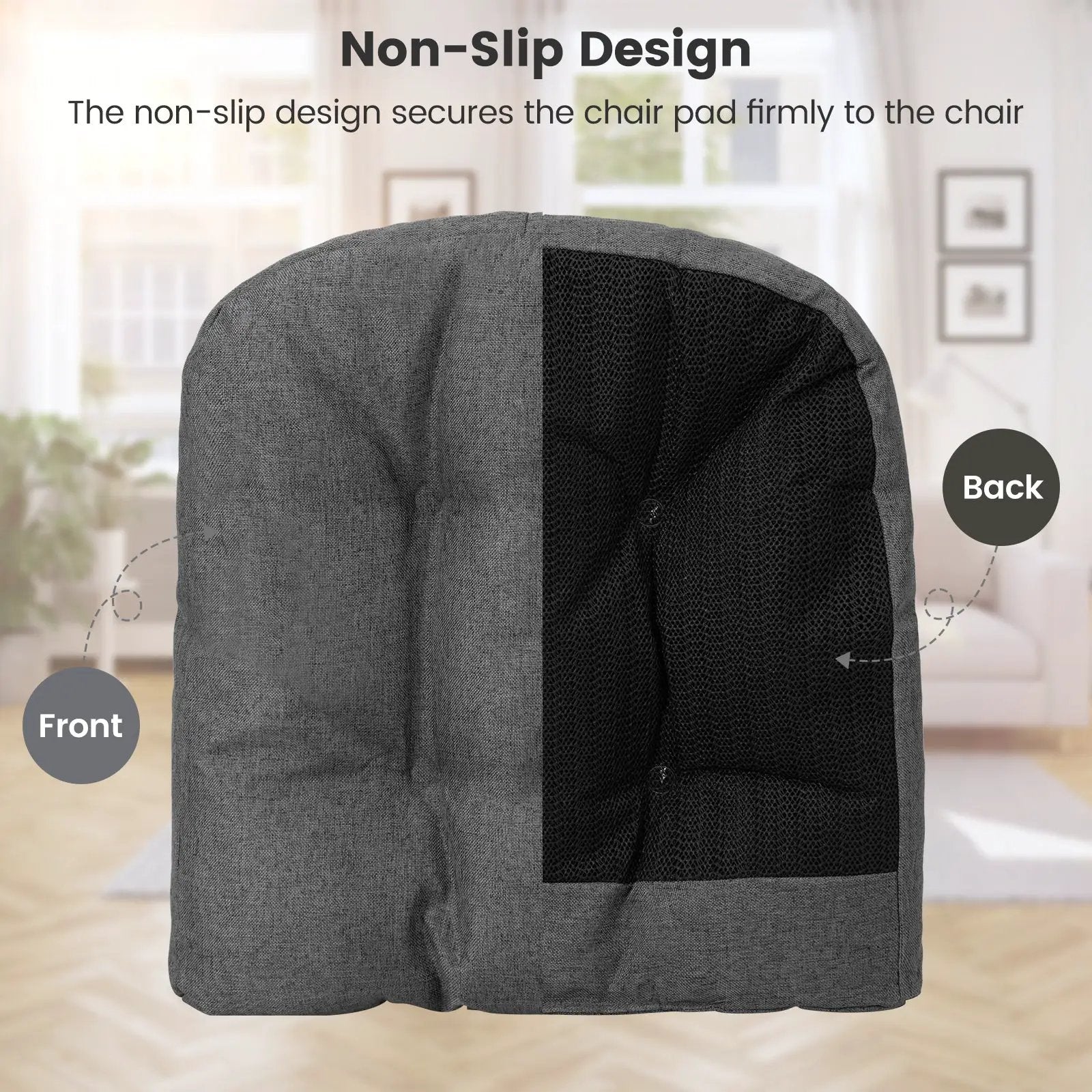 4 Pack 17.5 x 17 Inch U-Shaped Chair Pads with Polyester Cover by DirectDeals
