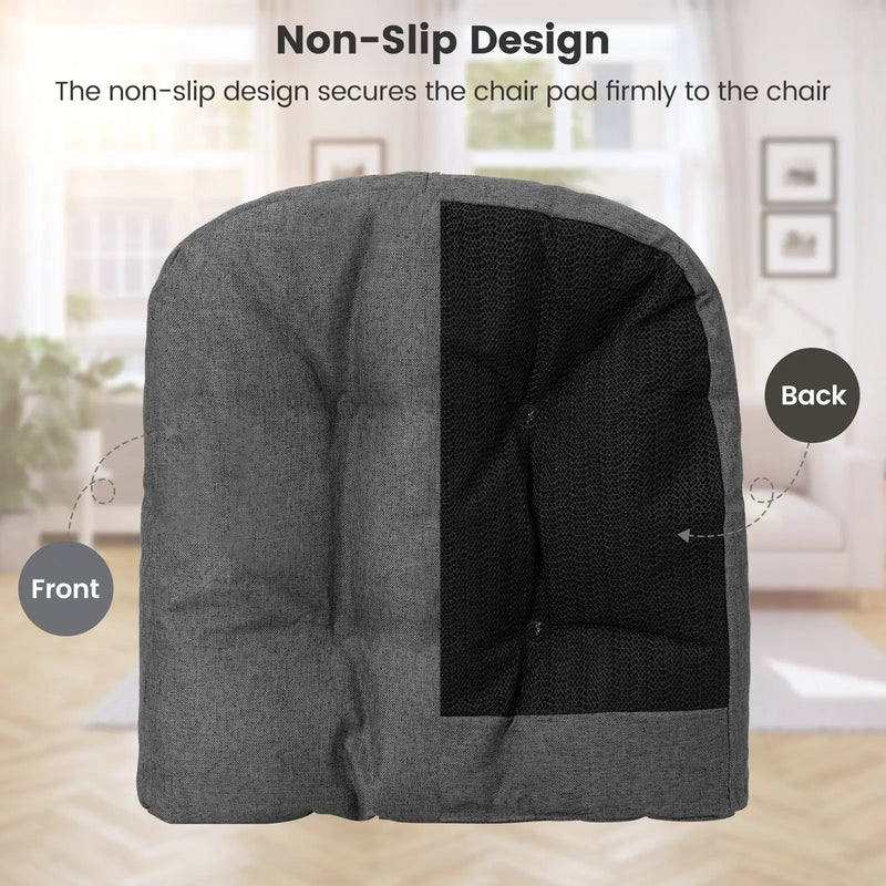 4 Pack 17.5 x 17 Inch U-Shaped Chair Pads with Polyester Cover by DirectDeals