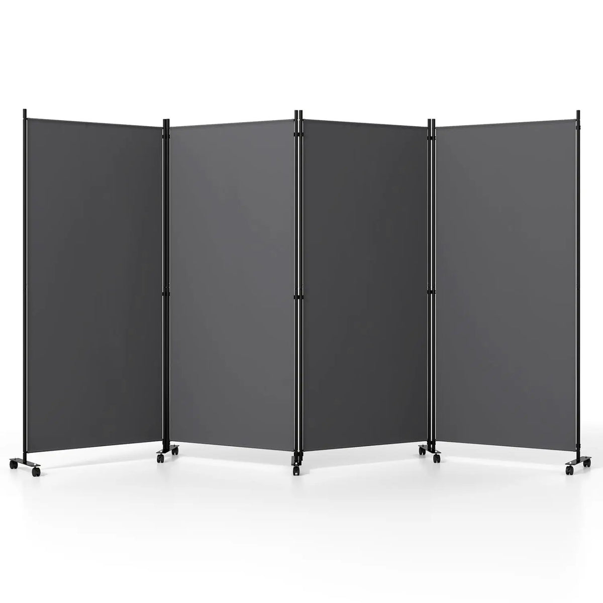4-Panel Folding Room Divider with Wheels - 71.5" Tall by DirectDeals