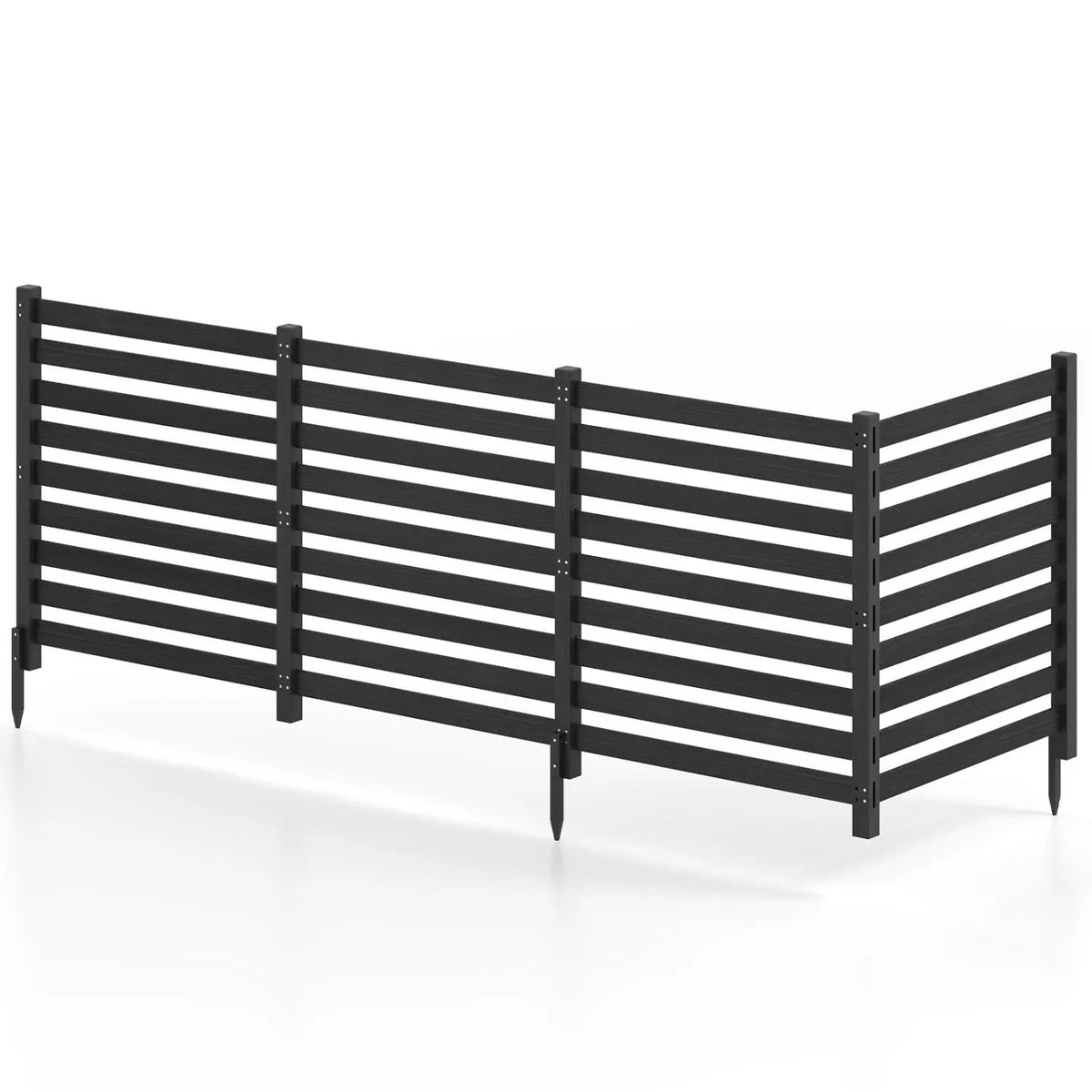 4-Panel Wooden Outdoor Privacy Fence with Ground Stakes by DirectDeals