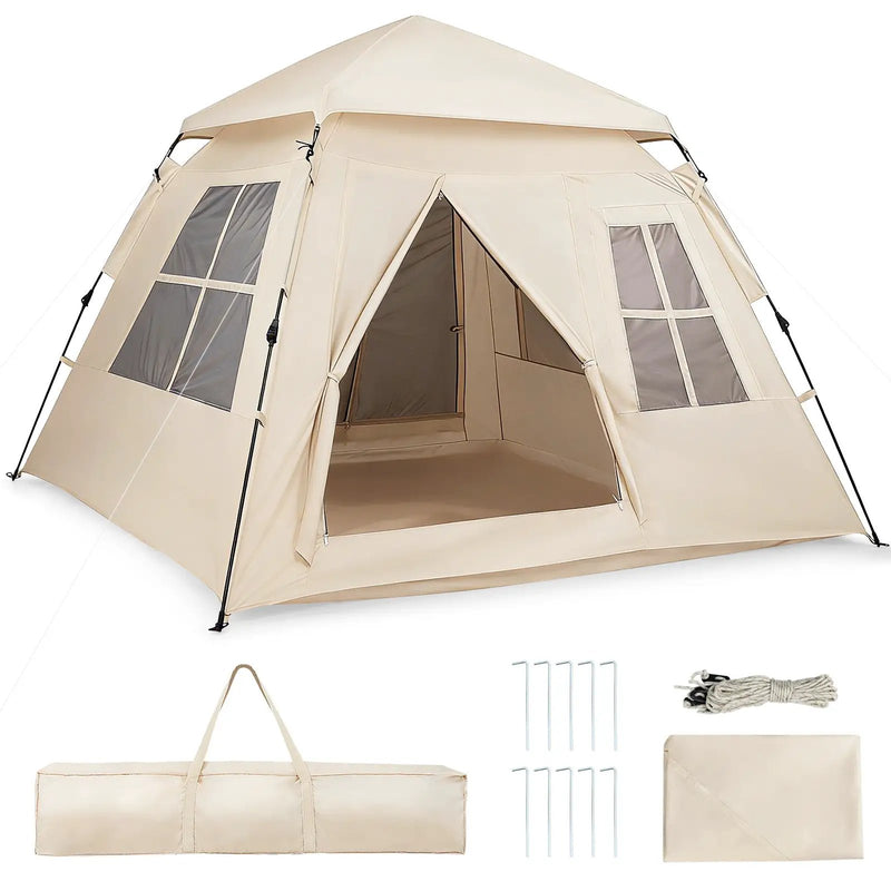 4 Person Camping Tent Portable Automatic Easy Setup with Rainfly and 2 Doors by DirectDeals