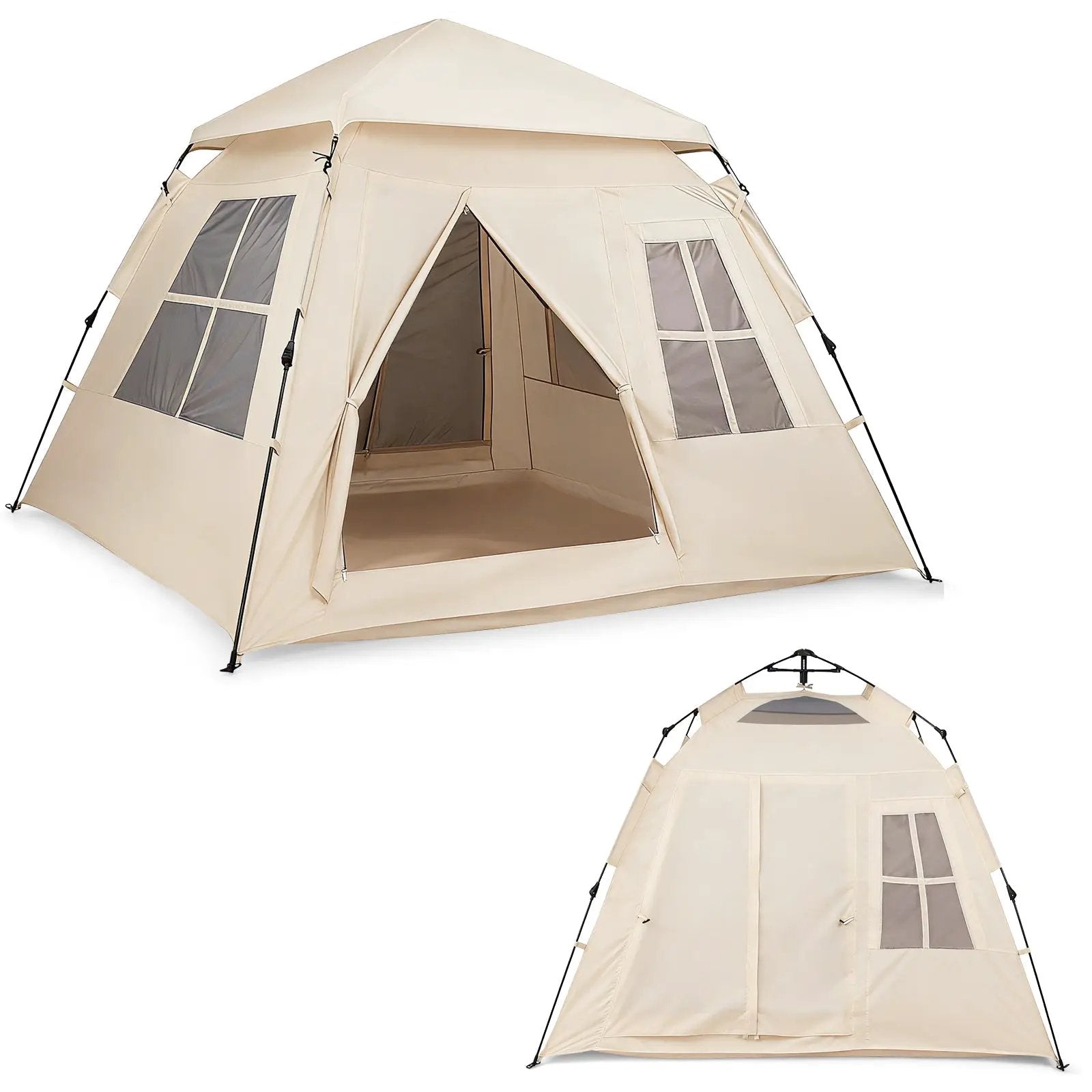 4 Person Camping Tent Portable Automatic Easy Setup with Rainfly and 2 Doors by DirectDeals