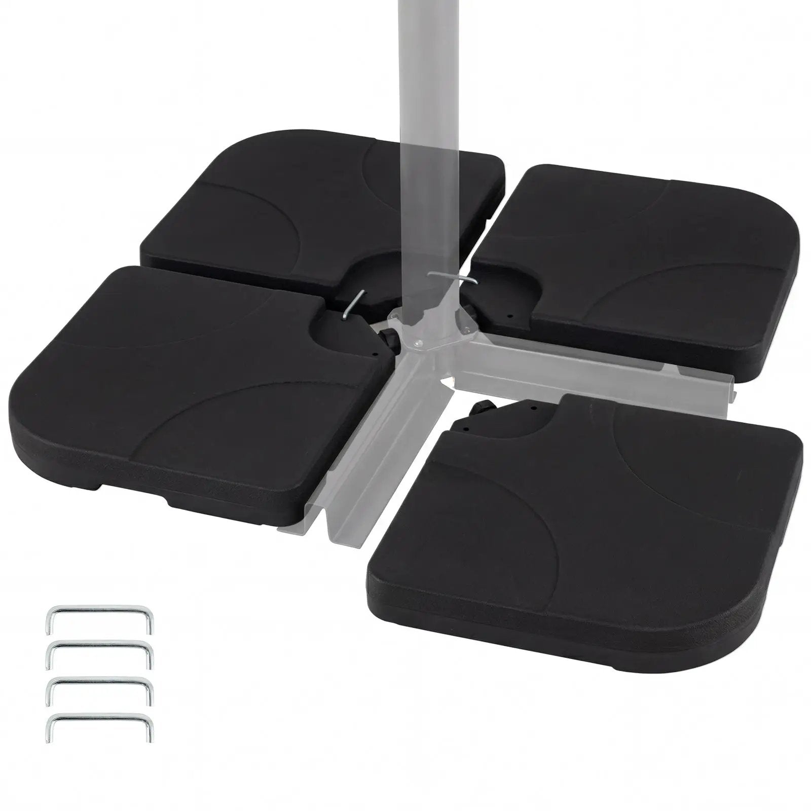 4-Piece Cantilever Offset Base 164 LBS Heavy-Duty Square with U-Locking Pins-Black by DirectDeals