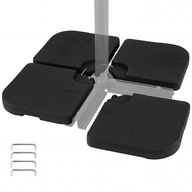 4-Piece Cantilever Offset Base 164 LBS Heavy-Duty Square with U-Locking Pins-Black by DirectDeals