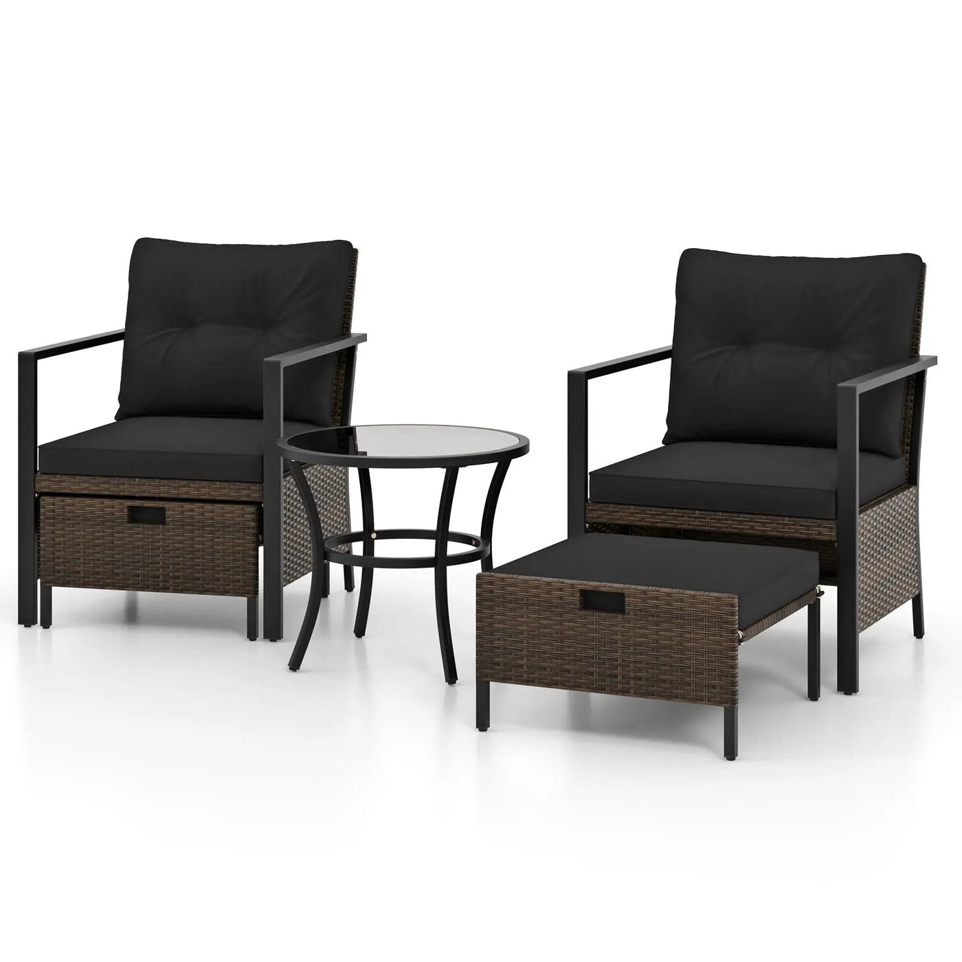 4 Piece Outdoor Furniture Set with Glass Topped Coffee Table by DirectDeals